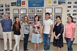 Vitaliy Berdinskiy, Lyudmila Dokashenko, Kitamura Megumi — lecturer of Japanese in OSU and the students