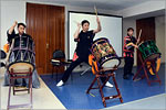 Performance of the group 'Tsugaru Shamisen and Wadaiko Dandan'.     [136 Kb]