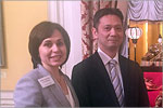 Lyudmila Dokashenko and Minister of Embassy of Japan in Russia, Kotaro Otsuki.     [120 Kb]