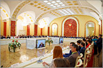 The gala reception for the scientific elite was held in the Ceremonial Hall of the regional Government.     [230 Kb]