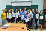 Solemn ceremony of presenting certificates from Goethe Institut.     [130 Kb]